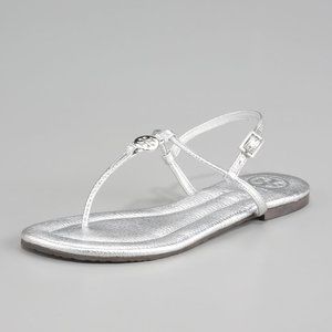 Tory Burch Silver Emmy Sandal (Size 7.5)